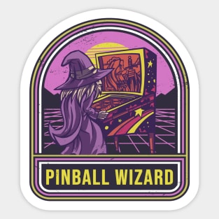 Retro Pinball Wizard Sticker